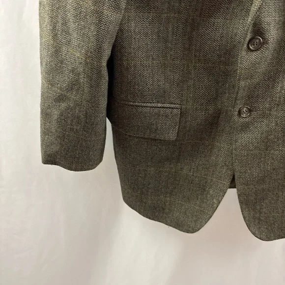 Vintage Polo Ralph Lauren Blazer Mens 40R Brown Wool Check Tweed Sport Coat - Picture 4 of 15